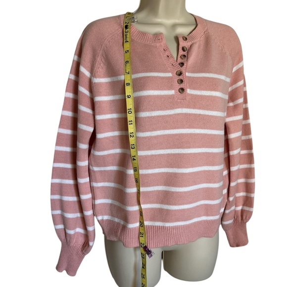 Sweater, pink with white stripes size S - Picture 3 of 7